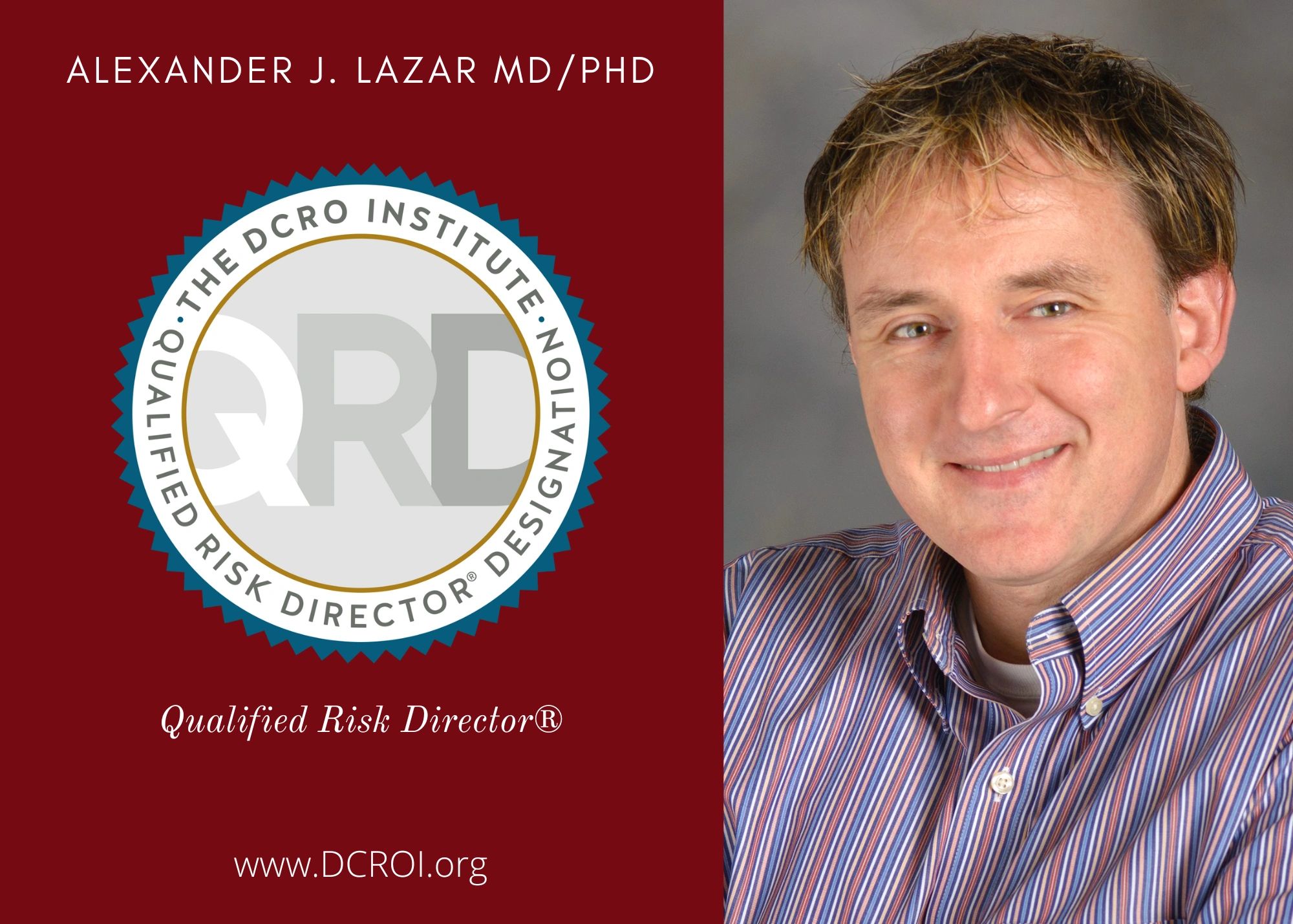 Alex Lazar, MD/Ph.D. Awarded Certificate in Cyber Risk Governance